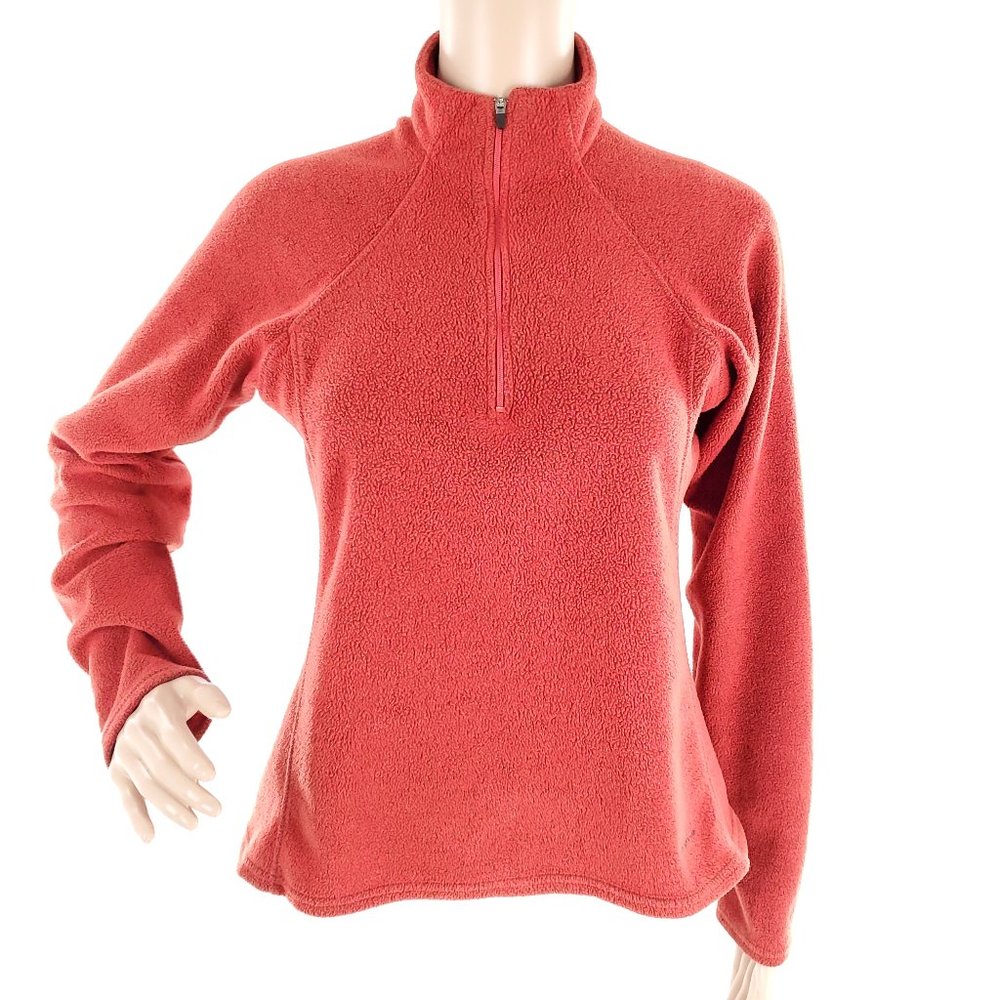 Patagonia Women Sweatshirt 1/3 Zip Long Sleeves Orange Red Size M